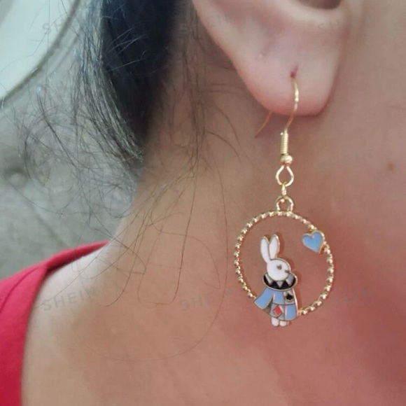 Disney Alice in Wonderland’s Rabbit Drop Earrings - Picture 7 of 7